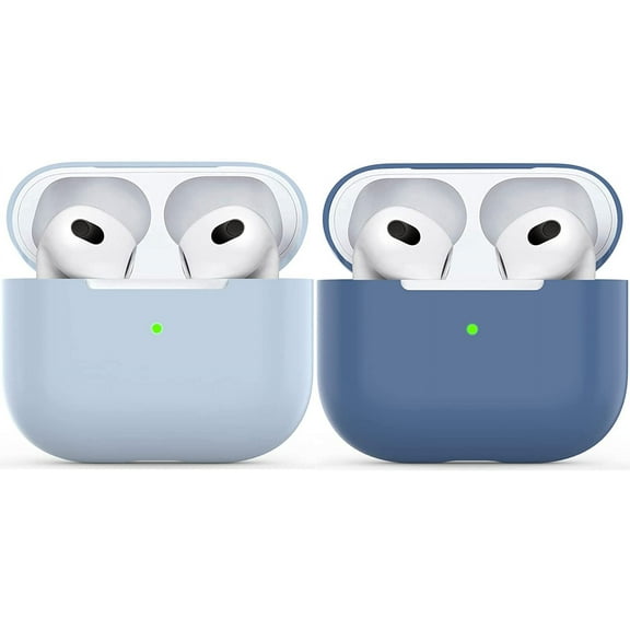 for Airpods 3 Case, Protective Ultra-Thin Soft Silicone Shockproof Non-Slip Protection Accessories Cover Case for Apple Airpods 3 Charging Case - Light Blue Blue