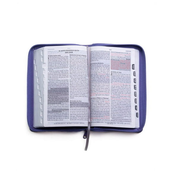 Santa Biblia de Promesas Reina-Valera 1960 / Tamaño Manual / Letra Grande / Piel Especial Con Índice Y Cierre / Lavanda , (Hardcover)
