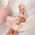 thumbnail image 6 of Wedge Sandals for Women Baeitkot Women Casual Round Head Comfy Slippers Wedge Heel Shoes, 6 of 9