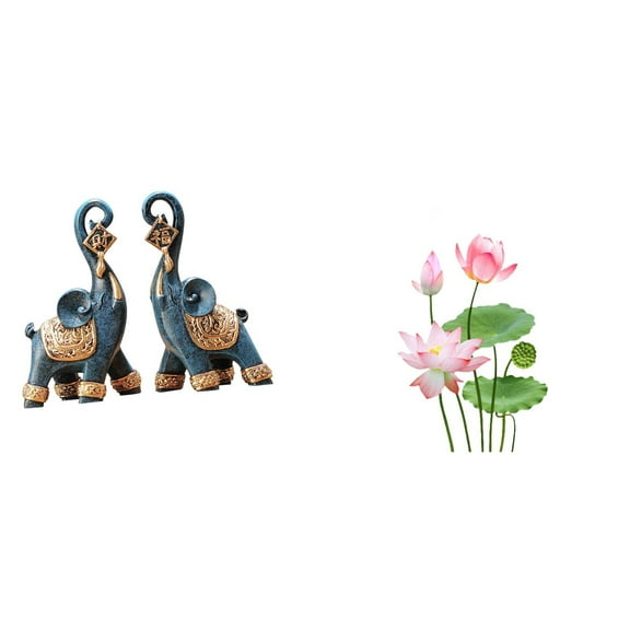 3 Pack Elephant Ornament Wall Decal Sculpture Collectible Resin Craft for Home Office Living Room Decor