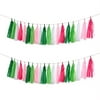 Mefuny 25PCS DIY Tissue Garland Hawaiian Summer Party Tropical Flamingo Theme Party Decor,Hot Pink Green Banner Perfect for Baby Shower Bridal Shower Birthday Party Decorations