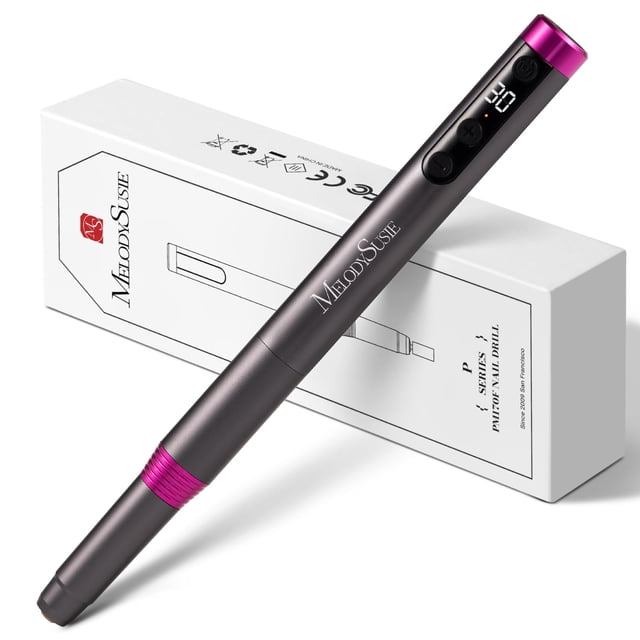 Taladro de uñas MelodySusie PM170F recargable de 30000 RPM, color gris
