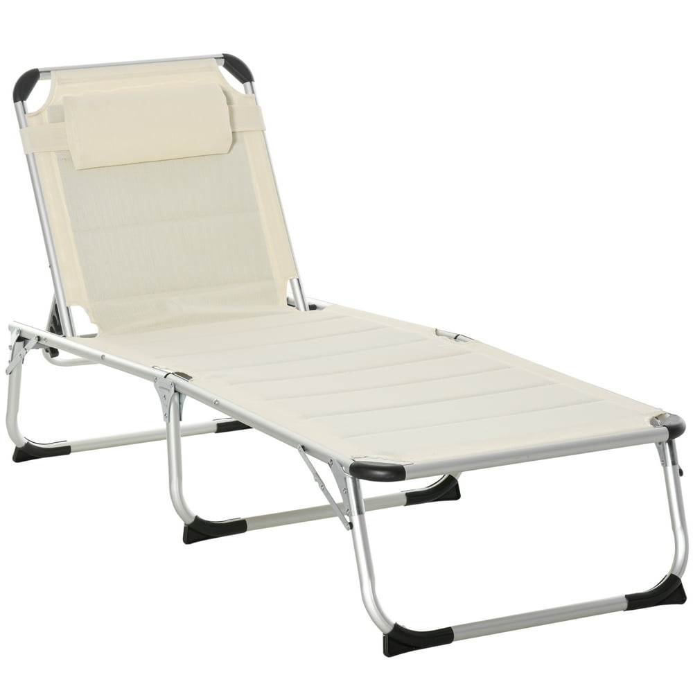 Outsunny Foldable Reclining Patio Sun Lounge Chair with 5 Position