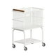 thumbnail image 2 of Carrito rodante, carrito utilitario, estructura de acero, organizador de almacenamiento multiusos. White 2 Tier, 2 of 9