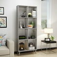 thumbnail image 2 of GDF Studio Colette Mid Century Modern Faux Wood 8 Cubby Bookcase, Gray Oak, 2 of 7