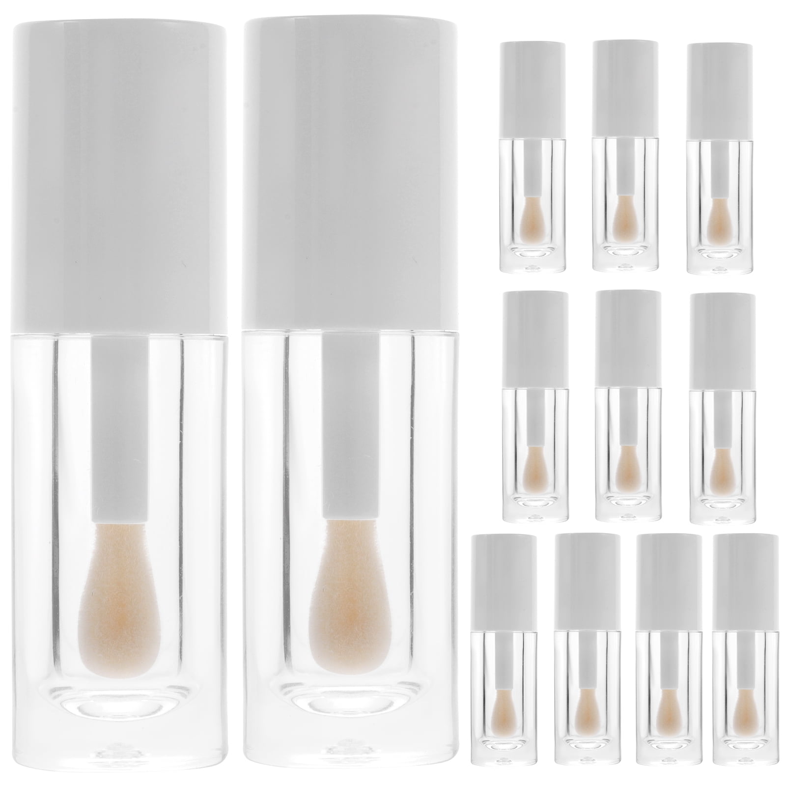 12pcs Small Lip Gloss Tube Empty Lip Gloss Container with Wand Refillable Lip Balm Tube 6ml