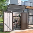 thumbnail image 6 of AECOJOY 46 Cu ft. Outdoor Trash Can Storage Shed Waterproof Horizontal Storage Cabinet on Clearance in Brown, 6 of 7