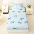 thumbnail image 3 of Erosebridal Princess Blue Bow Twin Sheet Sets, Watercolor Cartoon Bedding, 3pcs, 3 of 5