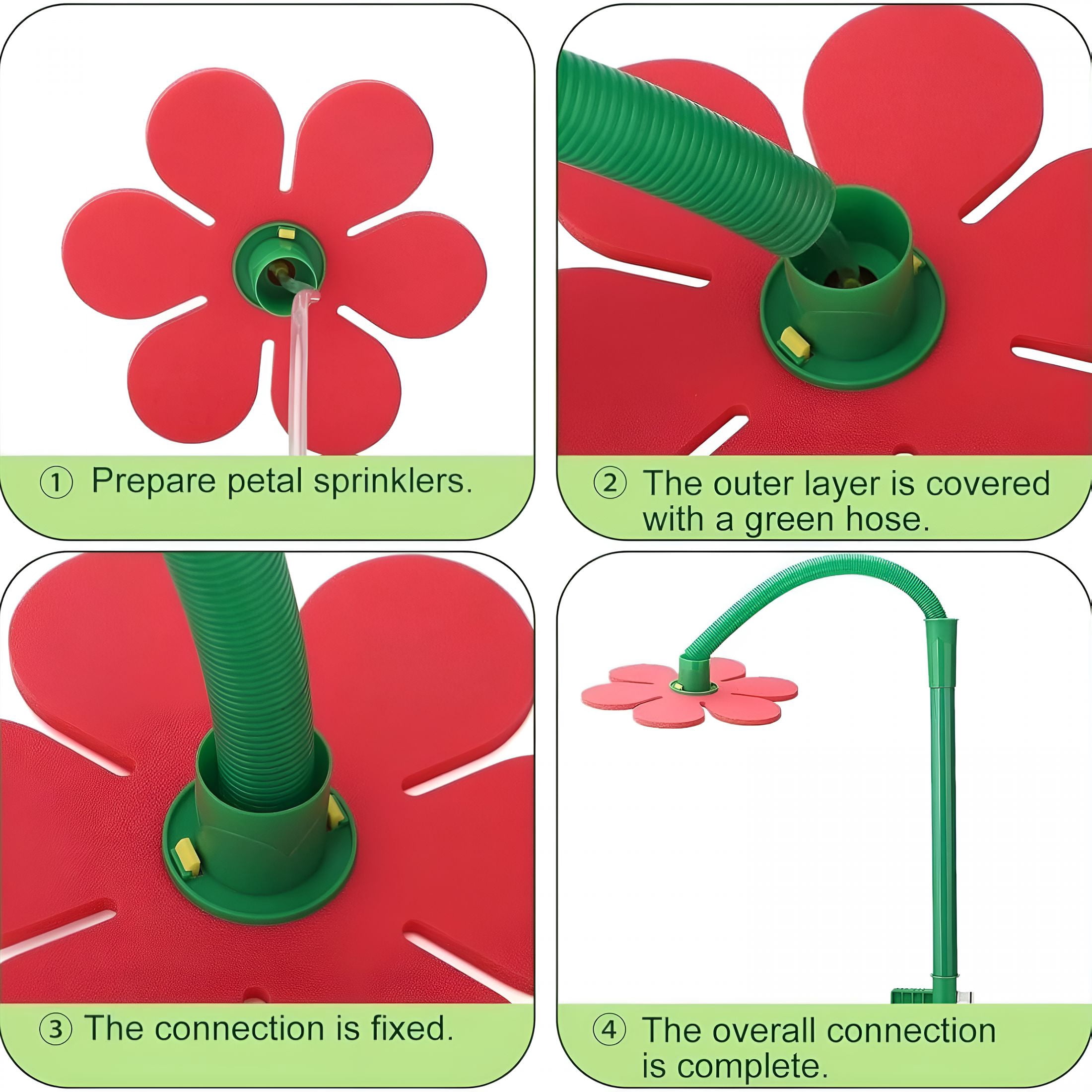 CURYMAY Dancing Flower Water Sprinkler, 360° Rotating Sunflower Lawn Sprinkler for Yard Watering, Dog and Kids Play (White)
