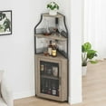 thumbnail image 5 of Sunvasagoo Corner Wine Bar Cabinet, 50-Bottle Storage, Adjustable Shelves, MDF&Metal Frame in Gray, 5 of 9