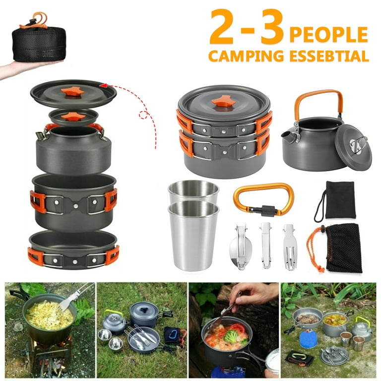 swiftrans Aluminum Outdoor Camping Cookware Set, Folding Cookset Camping, Picnic