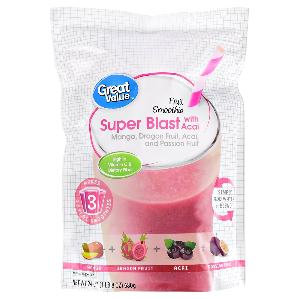 Great Value Super Blast with Acai Fruit Smoothie, 24 oz