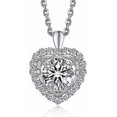 thumbnail image 1 of Dance Necklace for Women 1Carat Moissanite Halo Pendent, D Color VVS1 Simulated Diamond 925 Sterling Silver Dancing Necklace, 1 of 4