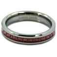 thumbnail image 4 of Metals Jewelry Men's / Women's 4mm Tungsten Carbide Pink Carbon Fiber Inlay Wedding Ring Size 4, 4 of 8