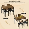 thumbnail image 5 of 4-person dining table set, rustic-style kitchen dining table and chair set, solid wood tabletop with 4 wooden chairs, table and chair set, suitable for kitchens, apartments, and breakfast areas., 5 of 6
