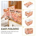 thumbnail image 2 of Yayeee Collapsible Cube Storage Bin with Lid Fabric Closet Decorative Basket with Handles, Abstract Orange Flowers, 2 of 7