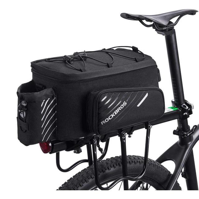 Bolsa de maletero ROCK BROS 13L para bicicleta eléctrica con funda para lluvia