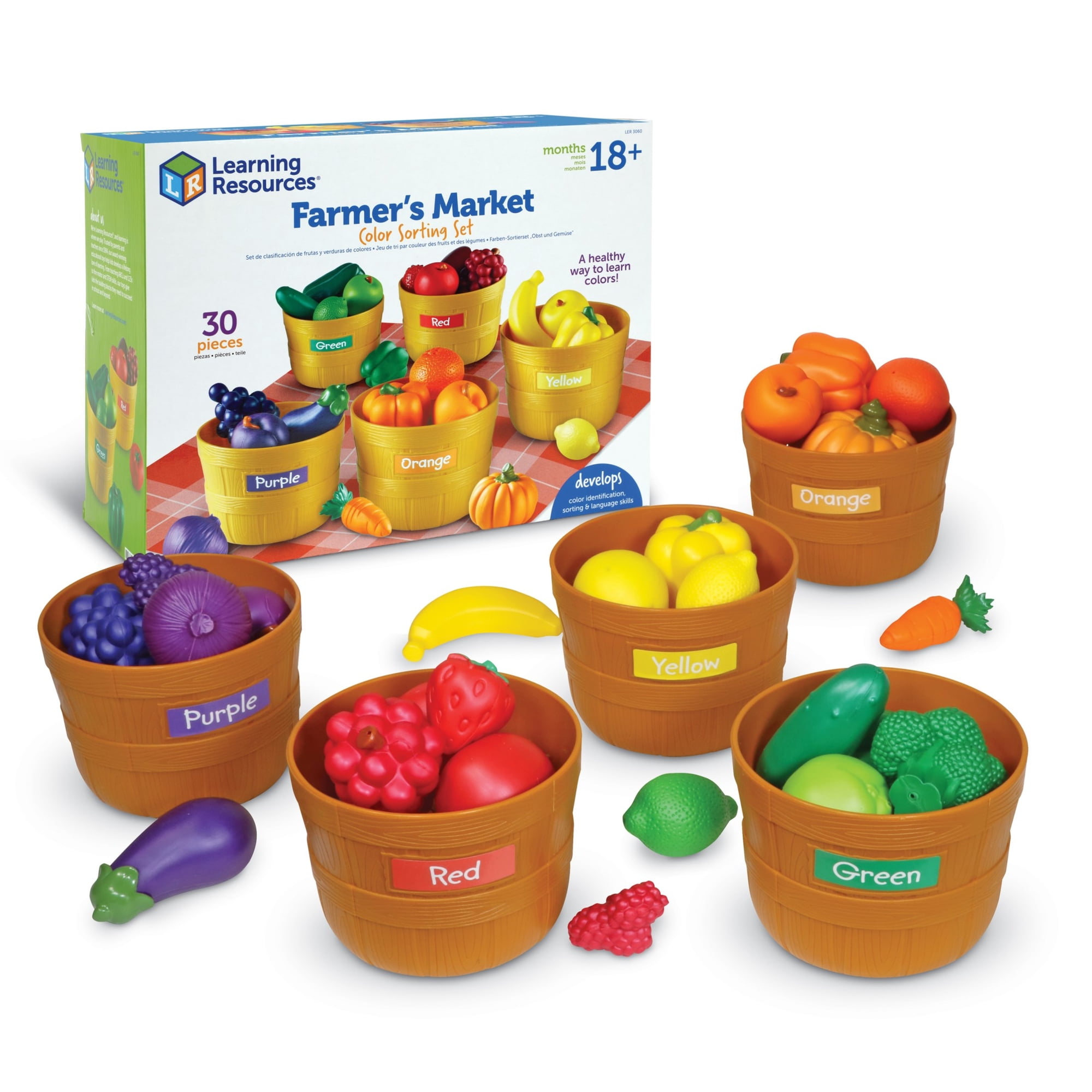 Learning Resources Farmer's Market Color Sorting Set, Toddler Sorting Toys for Kids, Daycare Toys, Ages 18 Months +