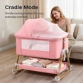 thumbnail image 4 of HARPPA 3 in 1 Baby Bassinet Bedside Sleeper for Infant Girls Aged 0-5 Months, Pink, 4 of 7