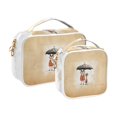 thumbnail image 2 of Cats Umbrella Clear Cosmetic Bags with Handles PVC Toiletry Bags Zipper Waterproof Portable for Traveling 2 Pcs, 2 of 7