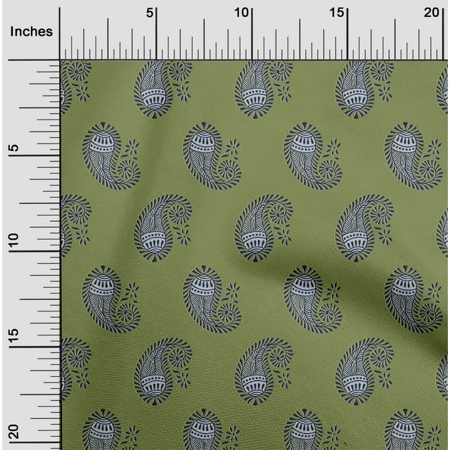oneOone Viscose Chiffon Fabric Paisley Block Printed Craft Fabric BTY 42 Inch Wide