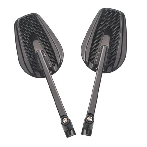 Espejos retrovisores (1 par) elegantes para motocicletas y scooters. Compatible con tornillos M8 y M10. Oval