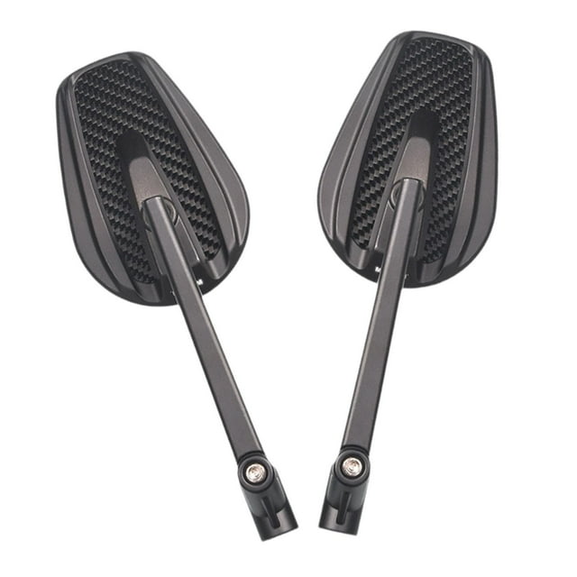 DYNWAVECA Rearview Mirrors Modification Accessories Fits M8 M10 Screws Carbon Fiber Mirrors Left and Right for Scooters Motorcycle Oval