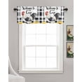 thumbnail image 3 of Vintage Rooster Kitchen Valances for Windows Farmhouse Linen Window Valance Curtain for Living Room Window Treatment Black White Plaid Pastoral Sunflower Valance Rod Pocket Topper Drape, 42 x 12 Inch, 3 of 6