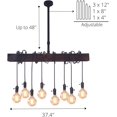 thumbnail image 2 of Xtricity Farmhouse Light fixtures Chandelier, 8-Light Faux Wood Linear Pendant Light, 2 of 4