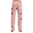 thumbnail image 4 of Valentines Pajamas Pant for Women Heart Graphic Print Pjs Relaxed Fit Wide Leg Heart Pj Pants Valentines Day Gifts, 4 of 4