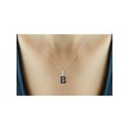thumbnail image 2 of JewelersClub Black Diamond Accent Sterling Silver A TO Z Initial Pendant, 18", 2 of 4