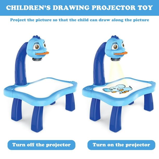 Mesa de proyector de dibujo para niños Tablero de dibujo Doodle Bloc de  dibujo Trazar y dibujar Proyector Juguete Escritura Pintura Escritorio de  aprendizaje con proyector inteligente con música liger Muyoka Hogar |