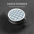 thumbnail image 6 of ZICANCN Round Pill Box Organizer with 3 Compartment, Retro Blue Plaid Lines Portable Travel Pill Cases for Pocket or Purse, 6 of 6