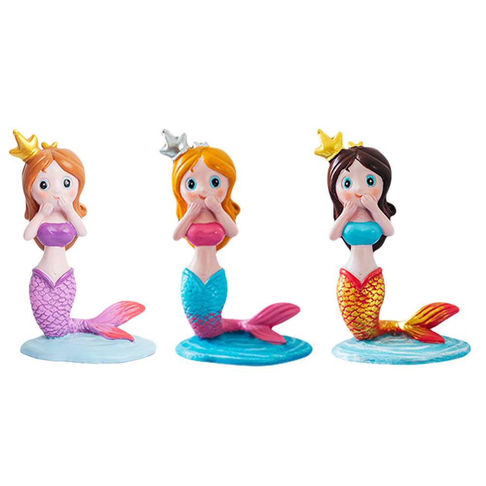 Mermaid Cake Resin Decorations Mini Figurine Statue Ariel Party Dolls