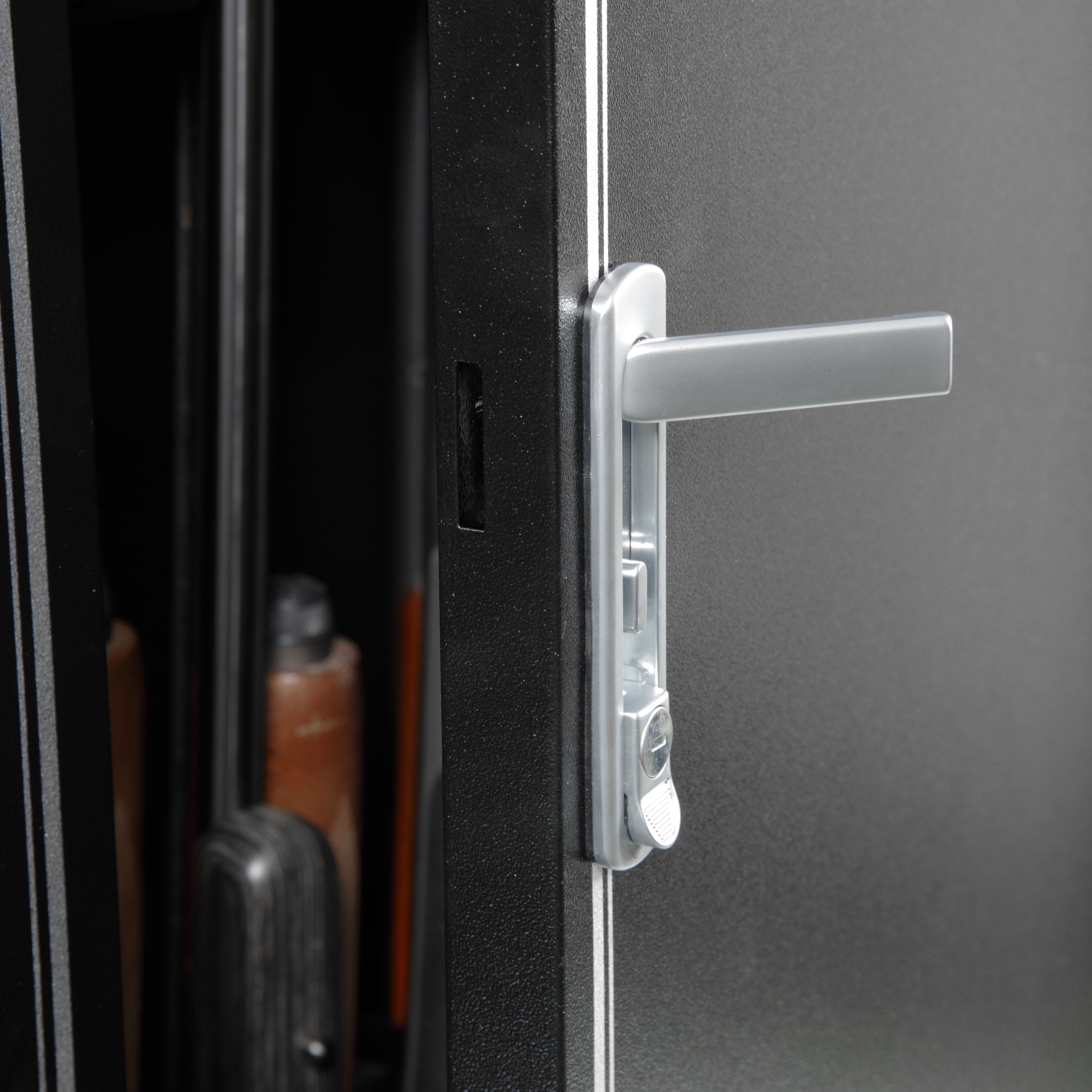 Tuff Stor 10 Gun Metal Security Cabinet, Durable Steel Gun Safe with Key Lock