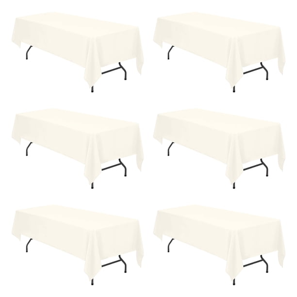 Mantel BRILLMAX de poliéster marfil de 180 x 320 cm para mesa de 6 pies