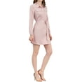 thumbnail image 4 of INSPIRE CHIC Women's Shirtdress with Belt Casual Button Down Satin Shirt Dress, 4 of 5