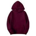 thumbnail image 5 of OKSALE Plus Size Hoodies for Women Cozy Long Sleeve Sweatshirts with Kangaroo Pocket Casual Pullover Sweatshirt Solid Color Blouses Casual Basic Loose Fit Tops, 5 of 6