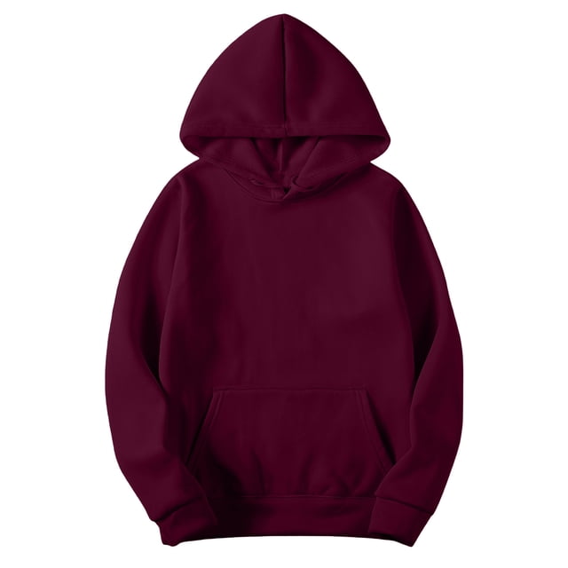 Chbgutlmr Sweatshirt for Women Long Sleeve Drawstring Basic Hoodies Fall Solid Color Loose Athleisure Pullover with Pockets