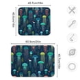 thumbnail image 4 of Yayeee Dish Drying Mat for Kitchen Counter 16"x18" Microfiber Absorbent Pad, Green Jellyfish Pattern, 4 of 7