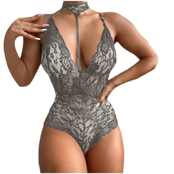 EQWLJWE Christmas Deals 2023! Lingerie for Women Plus Size Christmas,Women Sexy Lingerie Corset Mesh Underwire Sleepwear Underwear Set