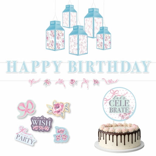 Party City Ribbons and Roses Kids Party Birthday Decor Kit