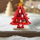 thumbnail image 5 of Mini adorno navideño de madera para árbol | Decoración navideña de escritorio en rojo y verde con muñeco de nieve giratorio de Papá Noel | Diseño con múltiples compartimentos | Incluye caja de, 5 of 6