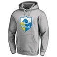 thumbnail image 2 of Men's Heather Gray Los Angeles Chargers Throwback Logo Pullover Hoodie, 2 of 3