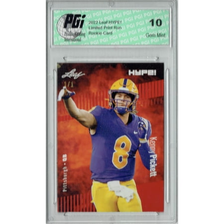 Kenny Pickett Rookie Card Pittsburgh PGI 10 Gem Mint Football Trading Card 2022 Leaf Hype #79 Red Blank Back #1/1