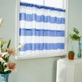 thumbnail image 3 of DOLITY Window Striped Short Valance Rod Pocket Curtains Kitchen _ 137x91.5cm Blue_ 137x91.5cm, 3 of 9