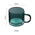 thumbnail image 2 of Tazas de vidrio de doble pared de colores, tazas de té o café de vidrio borosilicato con asa, 250 ml, 2 of 7