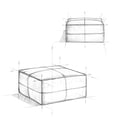 thumbnail image 4 of Simpli Home Simpli Home Brody Boho Square Pouf in Distressed Grey Vegan Faux Leather, 4 of 7