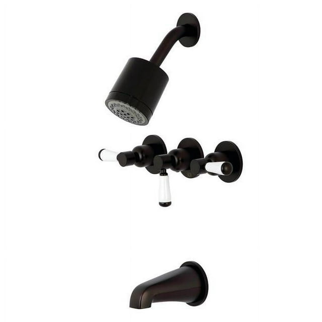 Kingston Brass KBX8135DPL Paris Tub & Shower Faucet with 3 Handles, Oil Rubbed Bronze