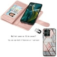 thumbnail image 5 of For Moto G 5G 2025 Case, Motorola Moto G 5G 2025 Wallet Case with Card Holder and Lanyard for Women Men, Ebizware Magnetic Flip Detachable Leather Cell Phone Cover - Marble Pink, 5 of 8